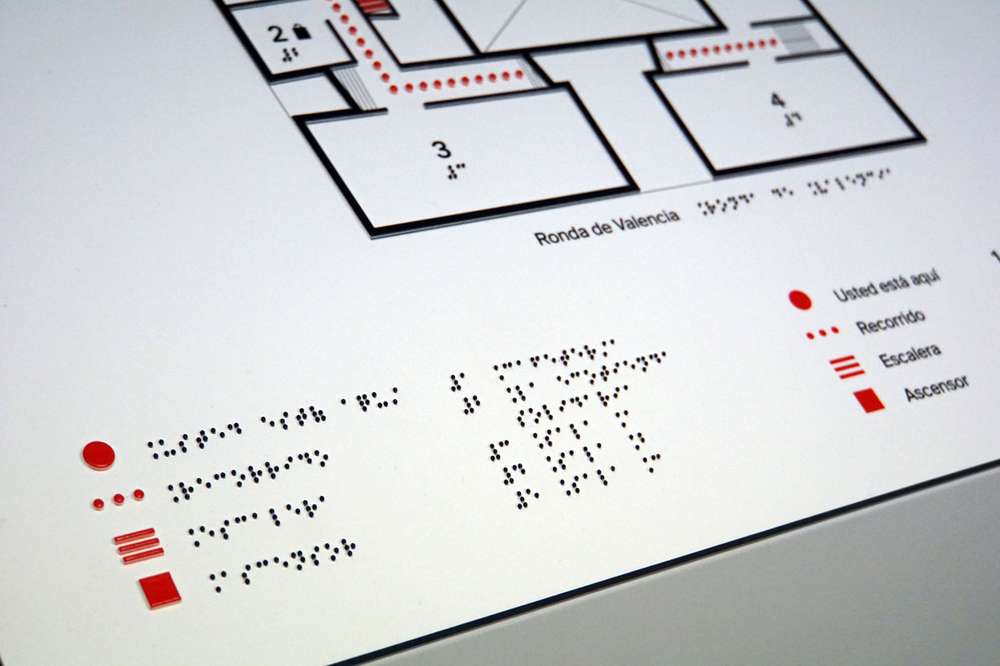 A map of the building in braille